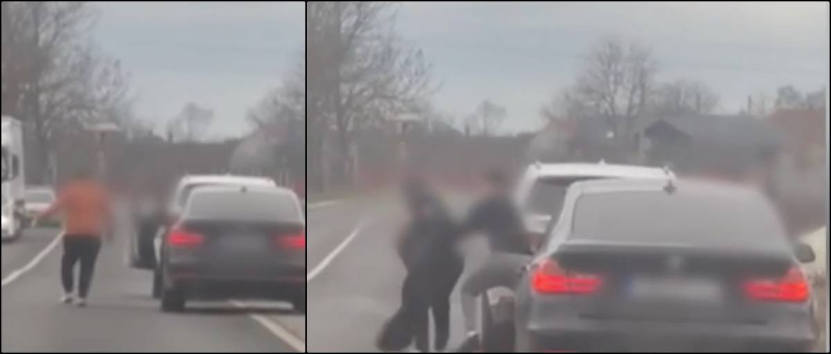 Doi șoferi s-au luat la bătaie pe DN1 între Sibiu și Făgăraș. Două femei au fost și ele lovite (video)