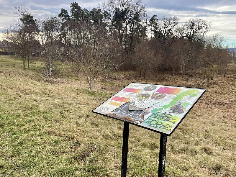 panouri informative vandalizate ”ca la carte” în parcul sub arini (foto)