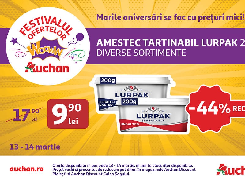 la festivalul ofertelor woww la auchan, ai reduceri de până la 50% la sute și sute de produse. descoperă ofertele zilei!