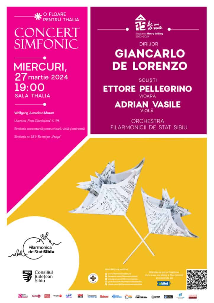 concert simfonic dirijat de giancarlo de lorenzo, miercuri la filarmonica de stat din sibiu