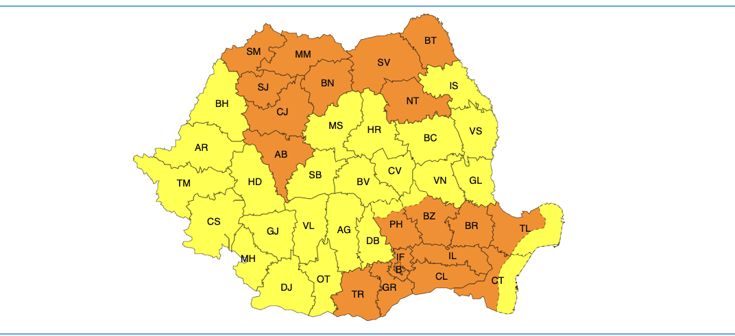 Alertă ANM. Sibiul sub cod galben de vânt puternic până marți