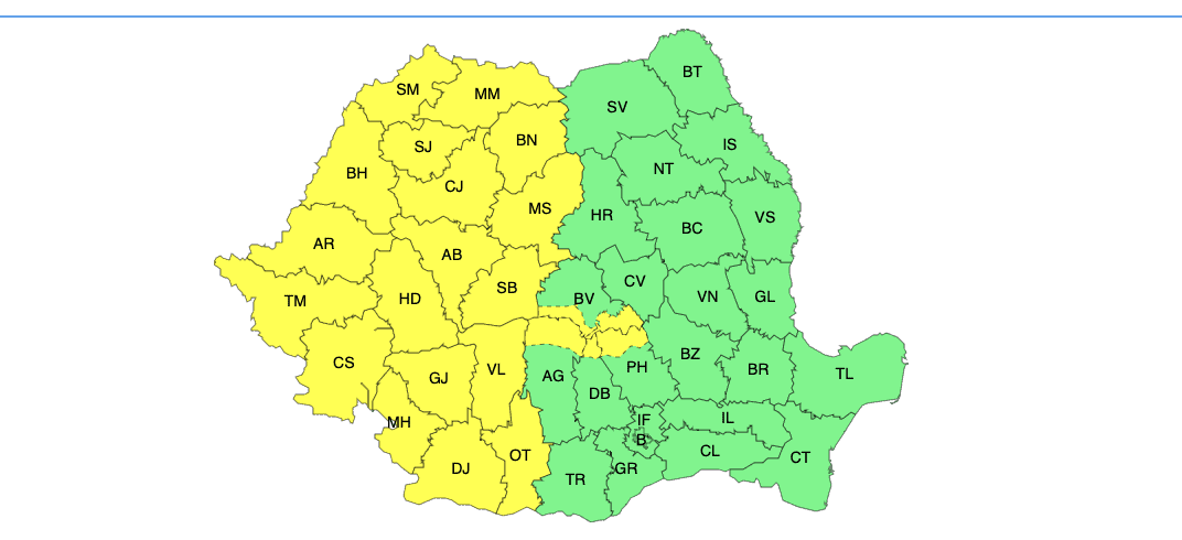 Alertă ANM. Sibiul sub cod galben de vânt puternic până marți