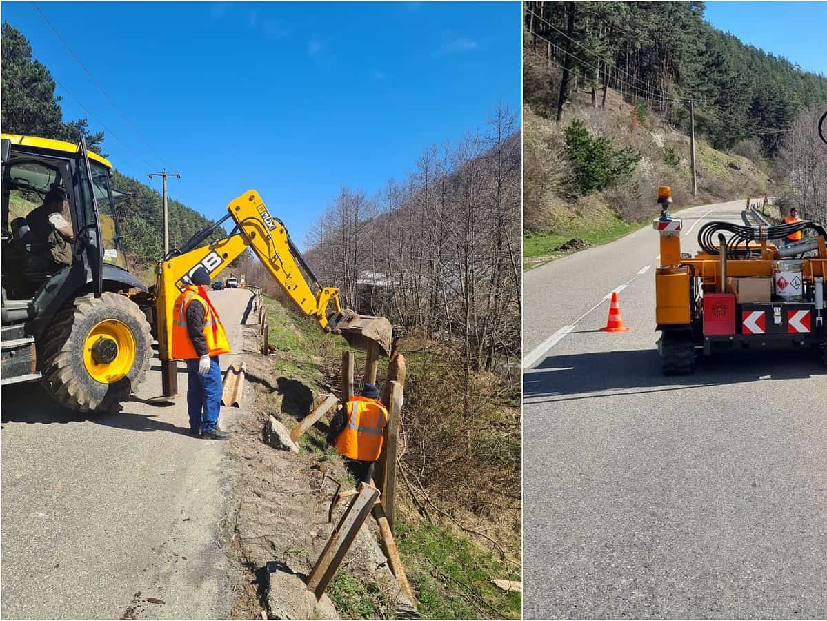 Se fac lucrări de plombări pe mai multe drumuri județene. Între Rasinari și Curmătură se pun parapeți noi