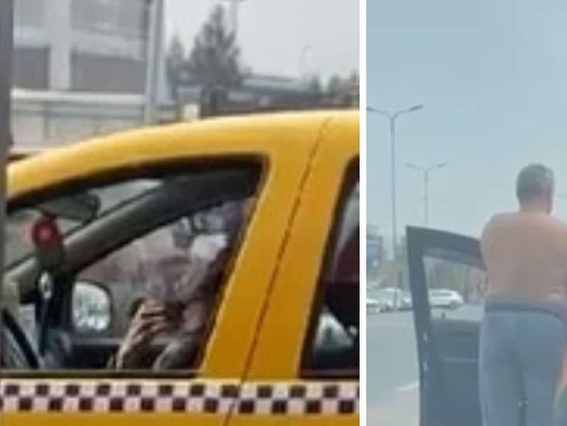 d'ale taximetriștilor la sibiu. unul se bărbierește la volan, altul își schimbă cu nonșalanță hainele în fața pietonilor (video)