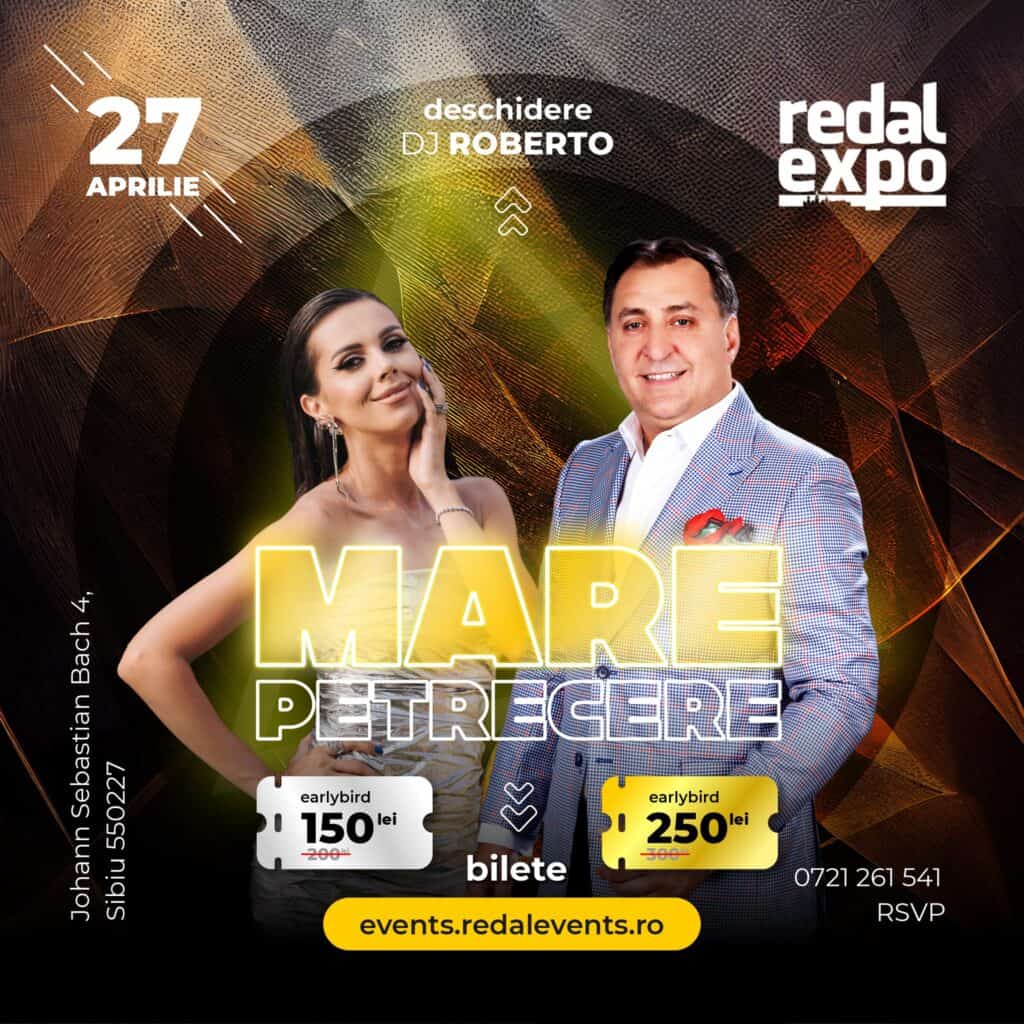 Mega petrecere în weekend la Redal Expo. Show cu Georgiana Lobonț și Vali Vijelie pentru o seară de pomină