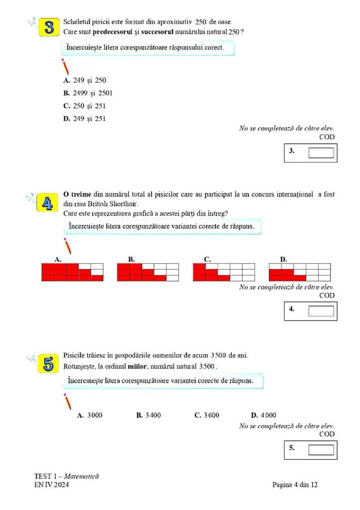 Au fost publicate subiectele elevilor de clasa a IV-a la Evaluarea Națională (foto)