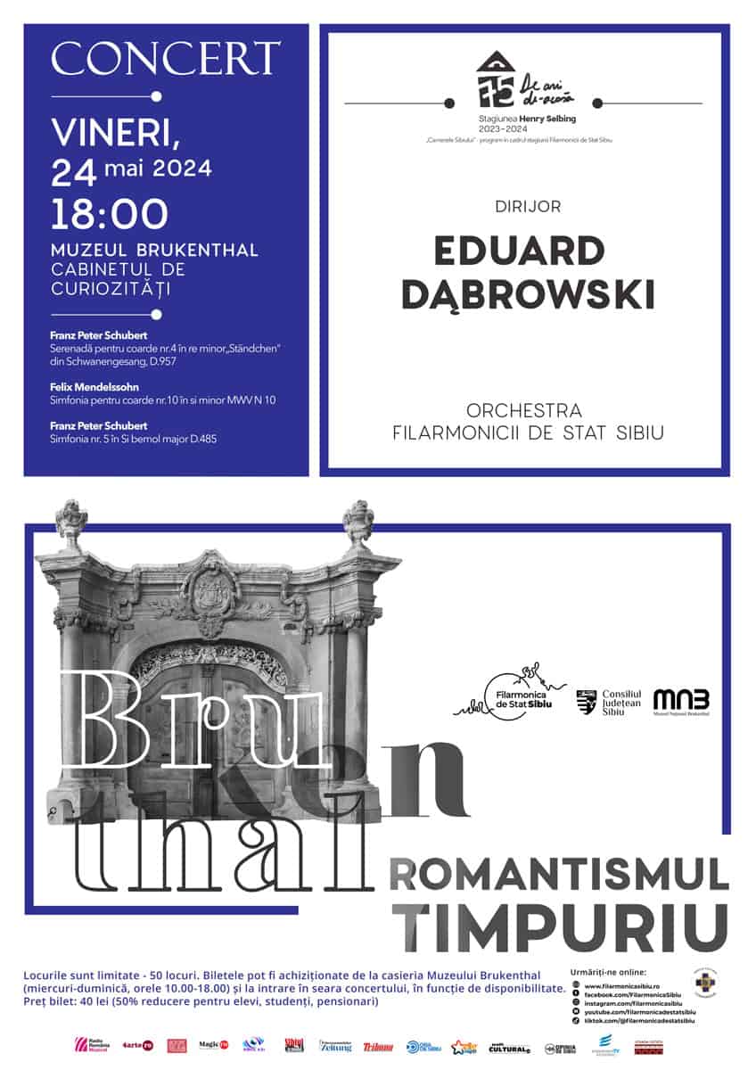 Concert de muzică romantică vineri la Palatul Brukenthal