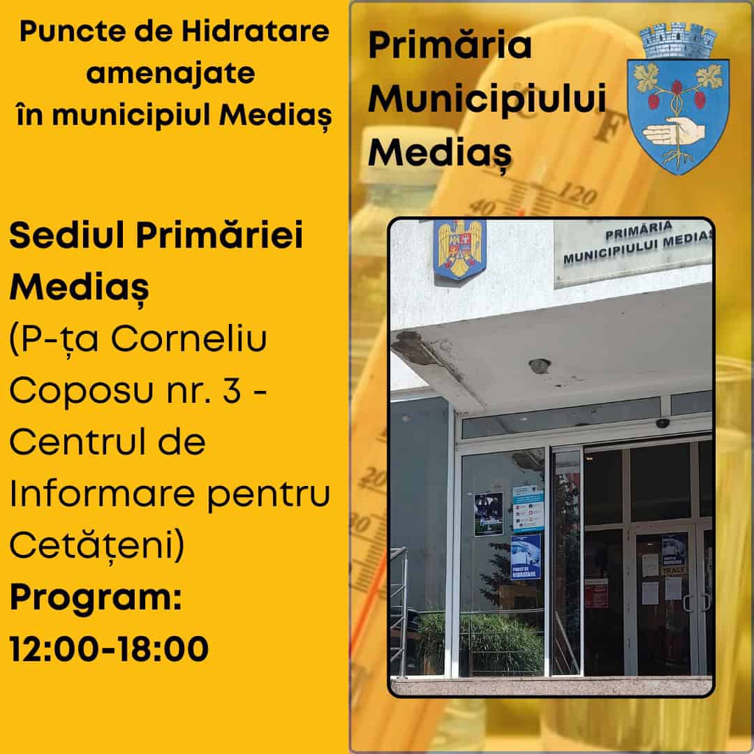 primăria municipiului mediaș amenajează puncte de hidratare în oraș