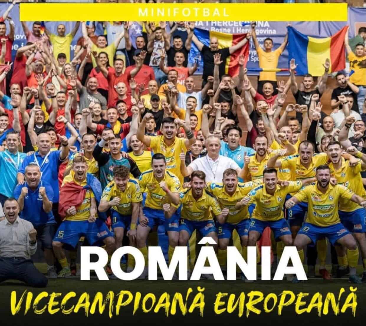 Sibienii Neacșa, Popa și Tineiu, vicecampioni europeni la minifotbal, după ce România a pierdut finala cu Serbia