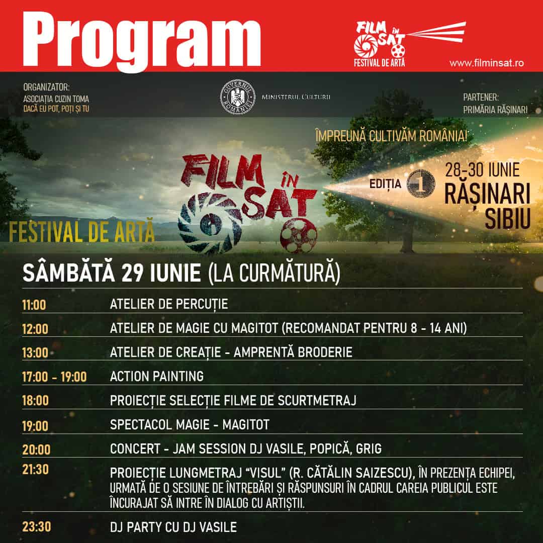 Firicel din Las Fierbinți organizează în weekend festivalul ”Film în sat” la Rășinari