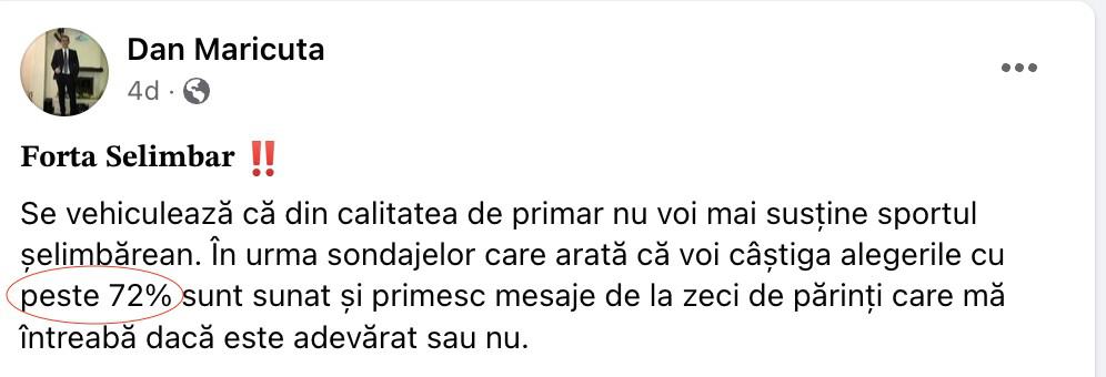 candidat la primăria șelimbăr obligat de bej sibiu să șteargă mai multe postări pentru propagandă electorală falsă