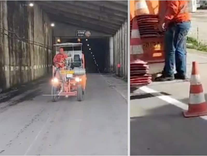 se refac marcajele rutiere pe transfăgărășan (video)