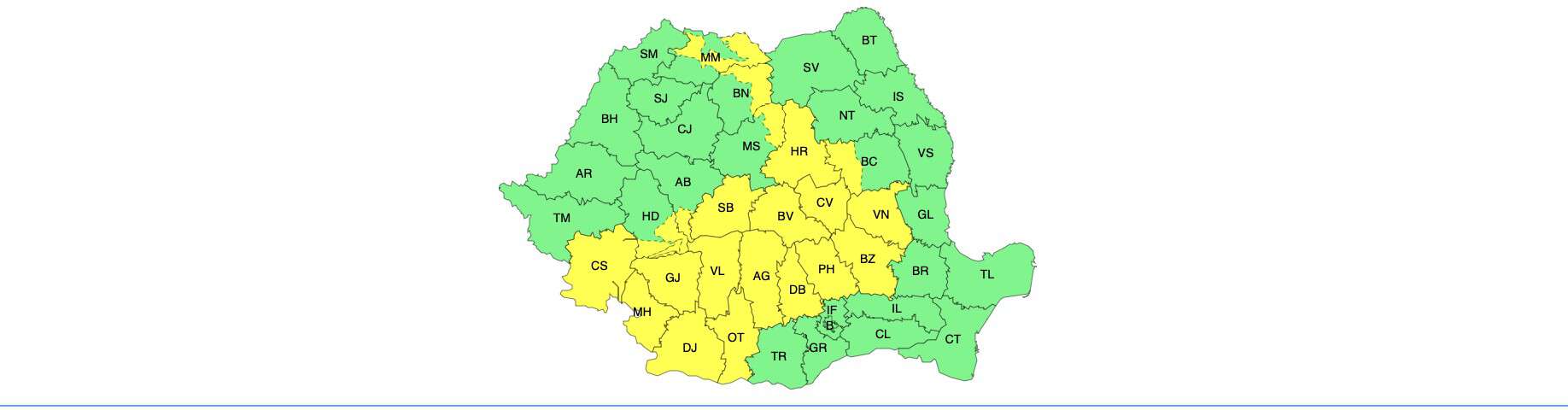 S-a prelungit codul galben de vreme rea la Sibiu