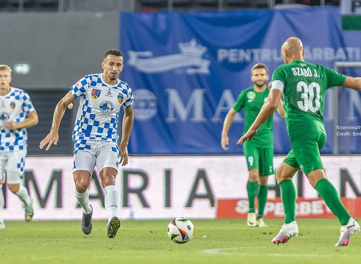 Corvinul Hunedoara pierde la Sibiu cu Paksi, dar se califică în turul următor în Europa League (video foto)