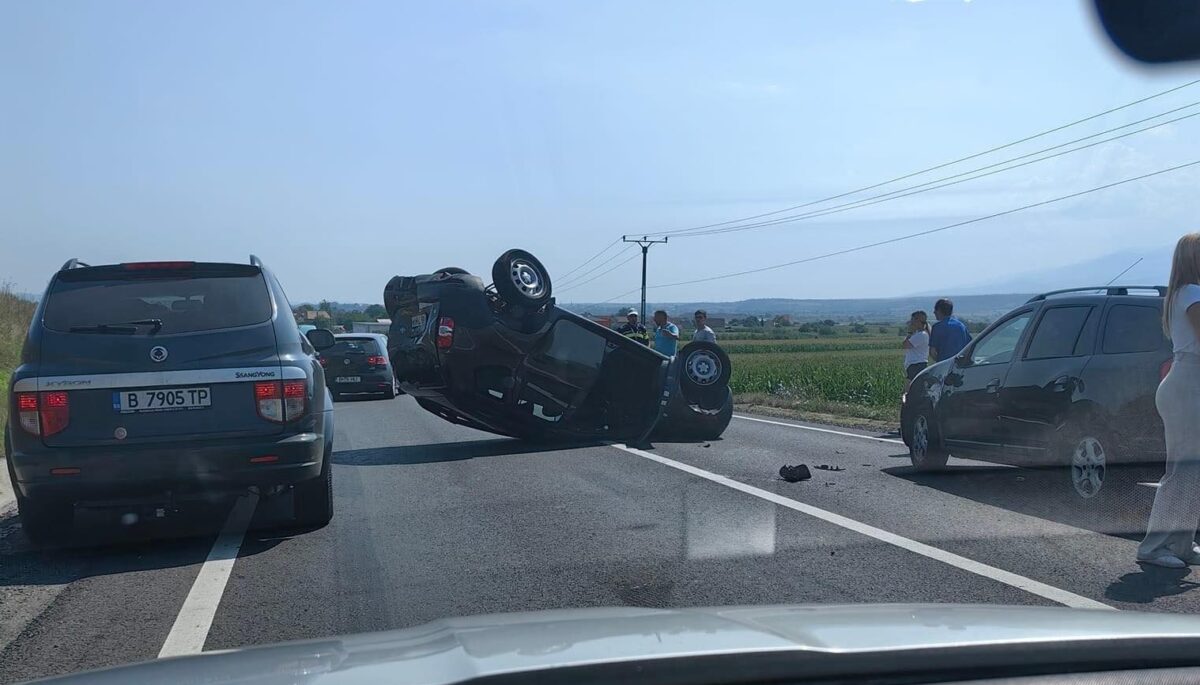 accident în lanț cu 4 mașini pe dn1 între avrig și sibiu