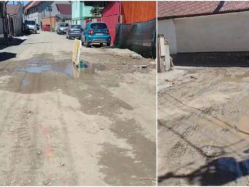 avarie la rețeaua de apă de pe strada trifoiului din sibiu (video)