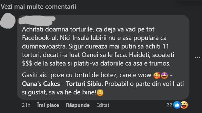 o sibiancă a tras țeapă unei cofetării după ce a comandat 11 torturi și nu le-a plătit