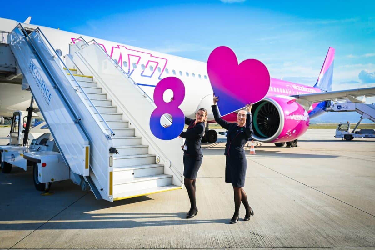 Wizz Air sărbătorește 8 ani la Sibiu, cu aproape 3 milioane de pasageri transportați