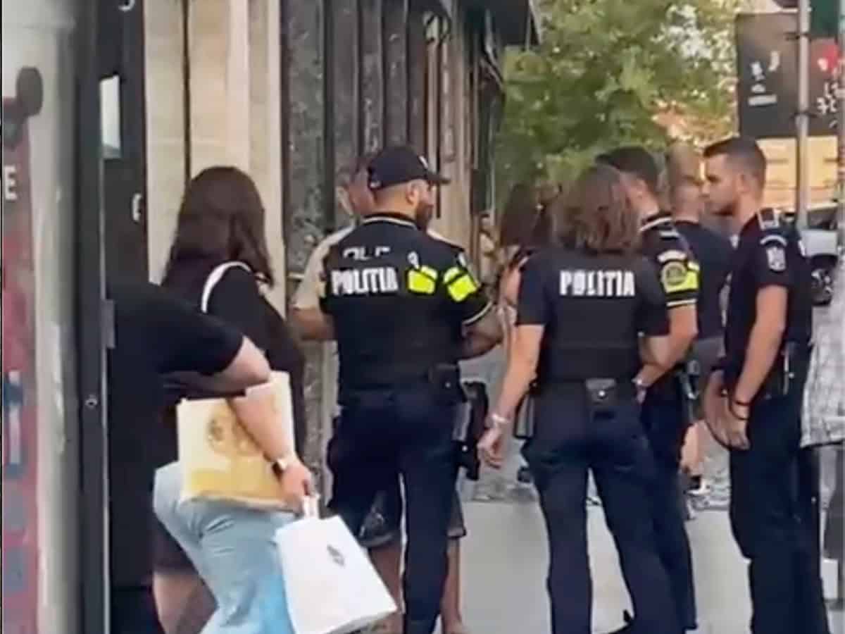 incident halucinant în centrul sibiului. un bărbat a urinat lângă o terasă și a amenințat oamenii cu o armă (video)