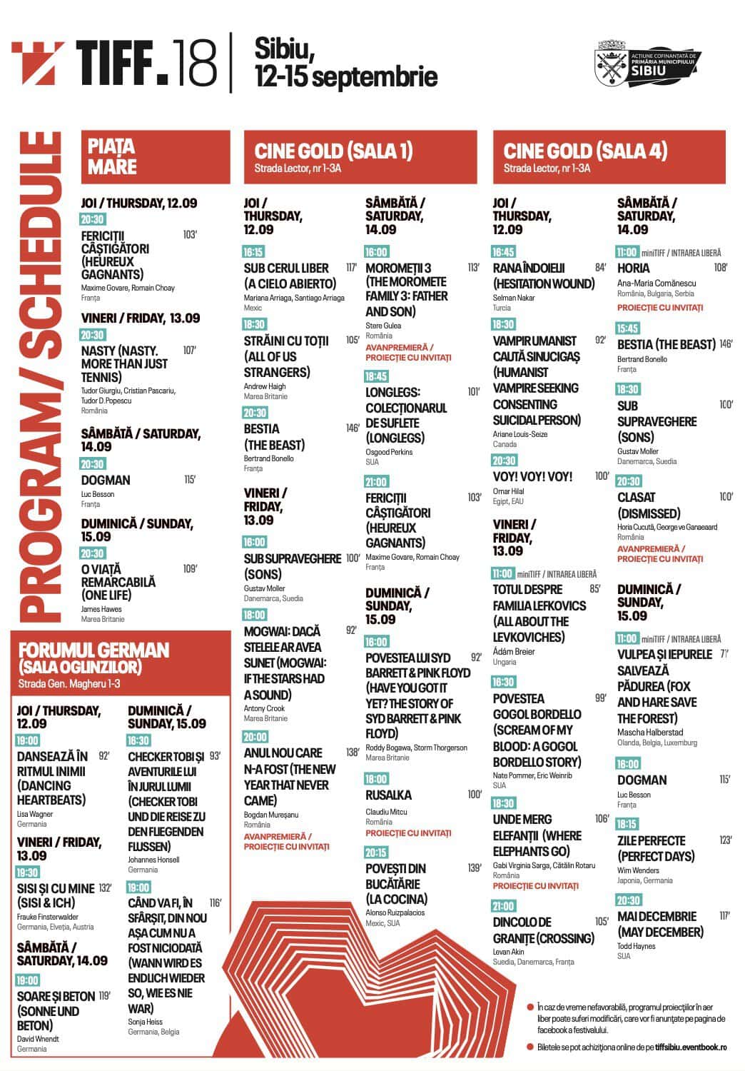 programul tiff sibiu la 18 ani: filme românești de top, un tribut cinematografiei germane și documentare muzicale