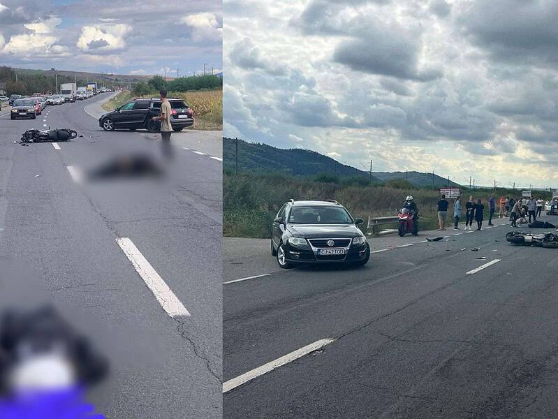 motociclist din sibiu, rănit într-un accident la cluj (foto)