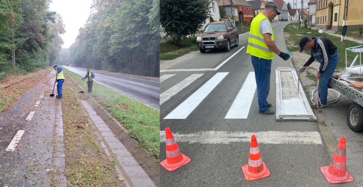 Se refac marcajele rutiere între Sibiu și Păltiniș. Lucrări de întreținere și în alte zone