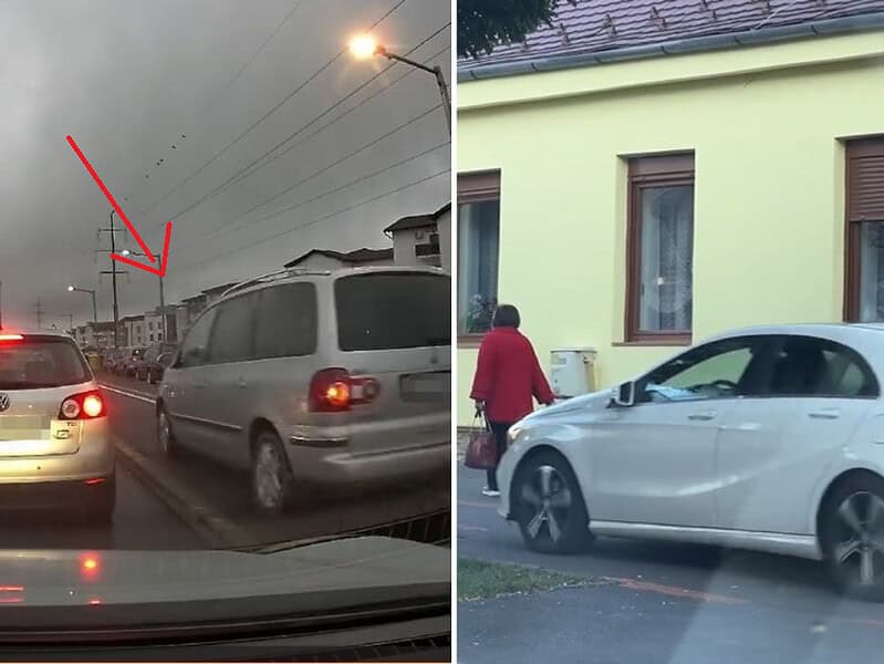 un nou trend printre șoferi la sibiu. merg cu mașinile pe trotuar printre pietoni (video)