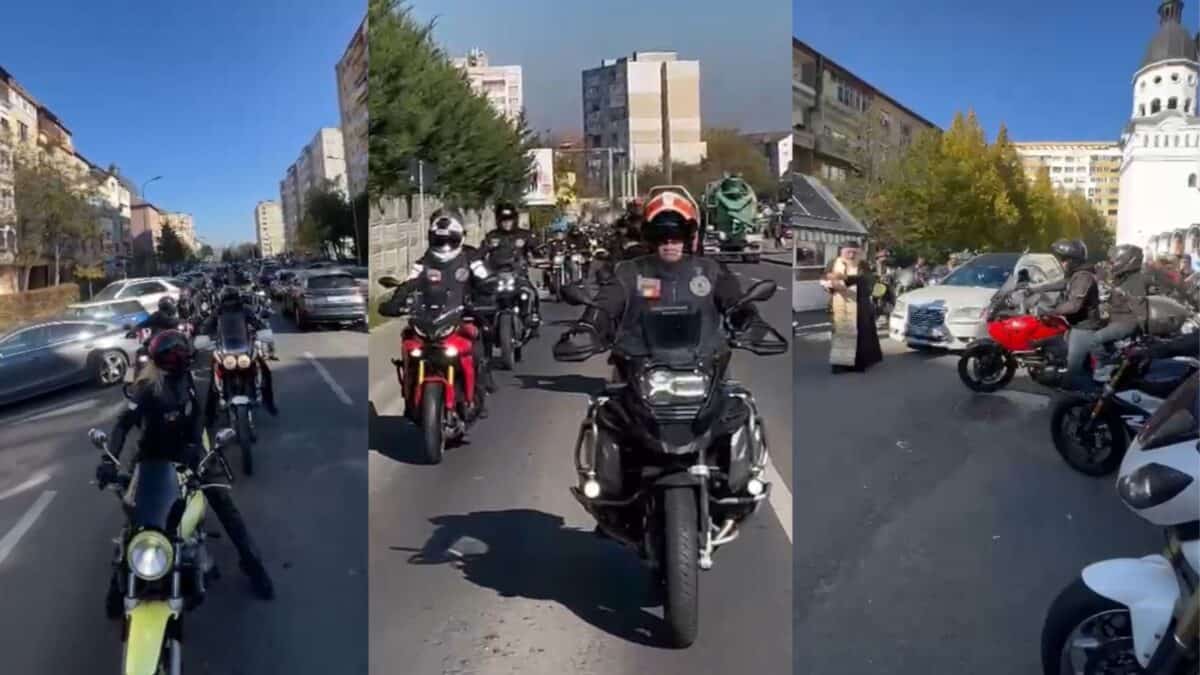 omagiu pe două roți la înmormântarea lui ciprian. motociclistul a murit într-un accident pe valea oltului (video)