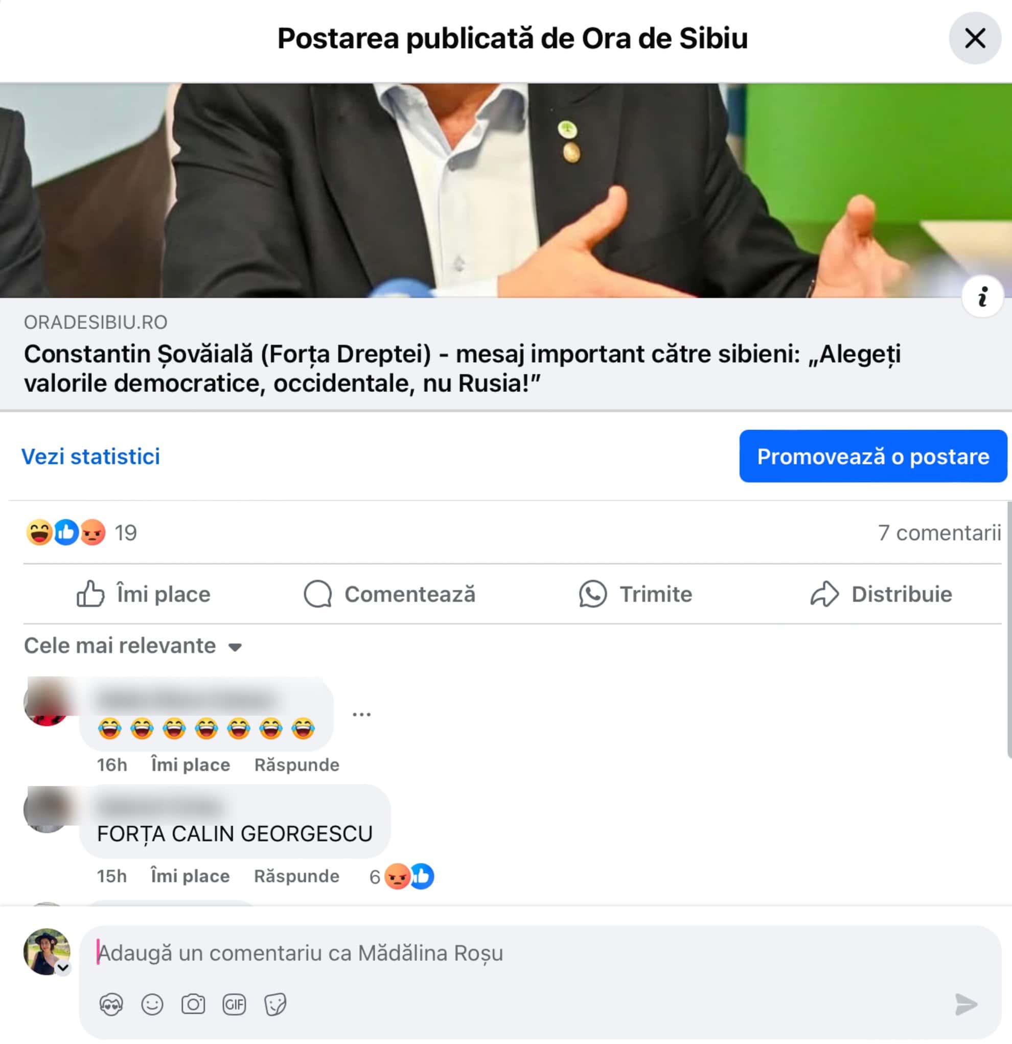 „Boții” lui Călin Georgescu atacă masiv la Sibiu și acționează aproape instant! Urmărește comentariile ca să te convingi