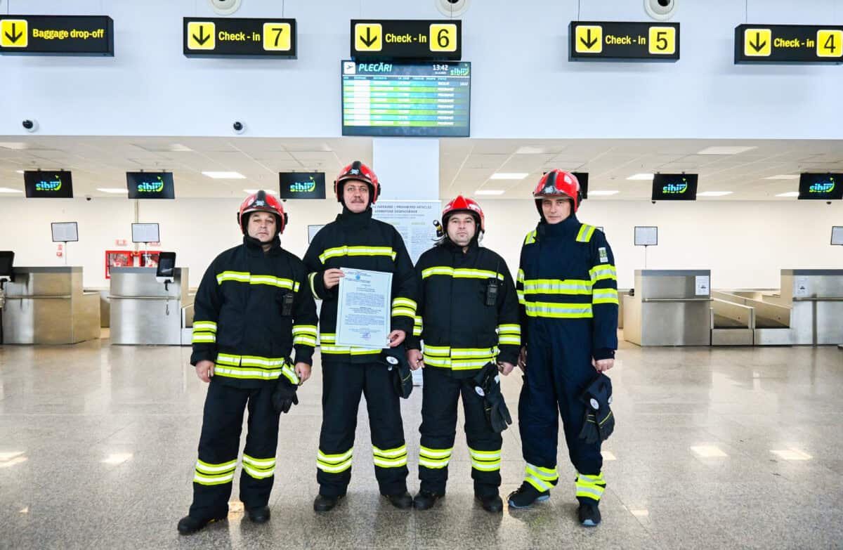 Aeroportul Internațional Sibiu a obținut autorizația de securitate la incendiu