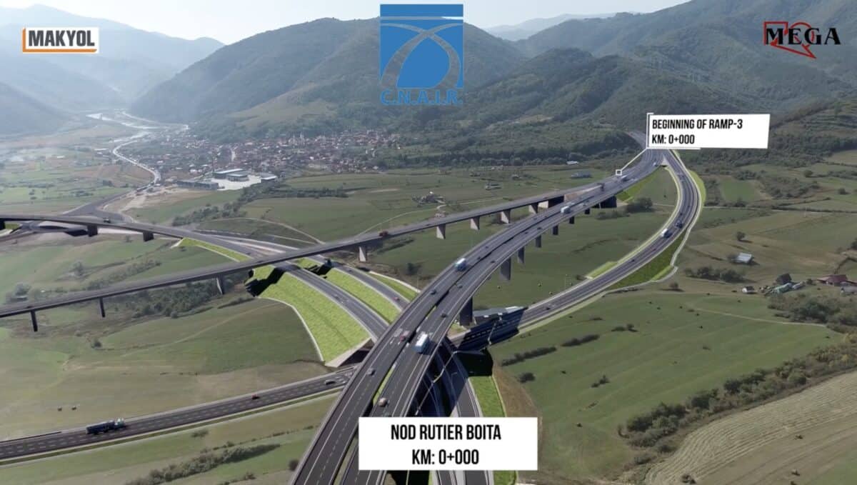 Cel mai complex nod rutier din România se construiește la Boița, pe autostrada Sibiu - Pitești (video)