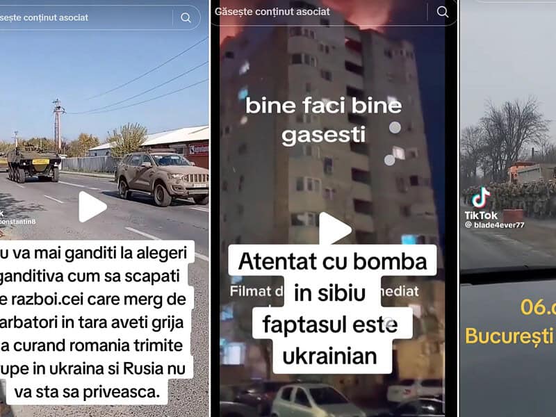 Un clip fals cu un atentat cu bombă la Sibiu și altele cu intrarea României în război panichează oamenii. Sunt fake news!