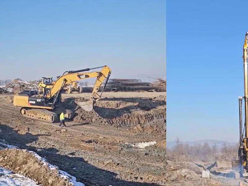 Au fost reluate lucrările pe autostrada dintre Sibiu și Făgăraș (video)