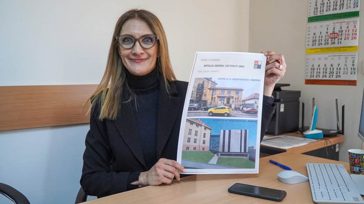 Cum va arăta Spitalul CF din Sibiu după modernizare. Se face o clădire modernă pe 8 niveluri și cu lift exterior (video)