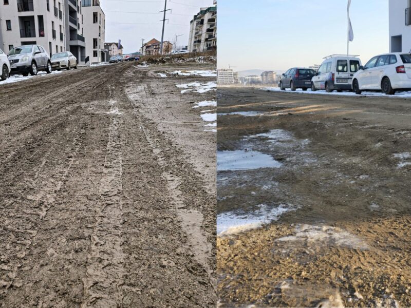 Probabil cea mai mocirloasă stradă din Sibiu. Locatarii de pe Coralului, la capătul răbdării (video, foto)