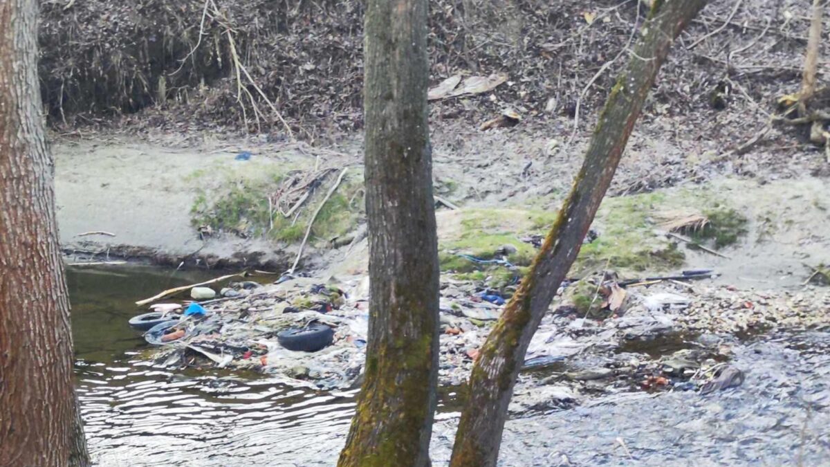 Poluare pe Cibin, la Sibiu. Zona în care râul s-a transformat într-o groapă de gunoi. Martor: ”E groaznic” (foto)