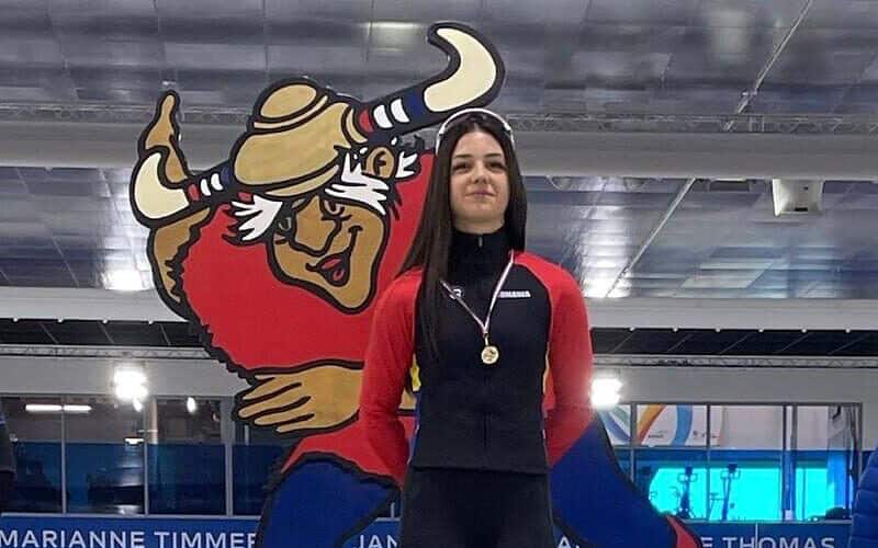 Trei medalii de aur și una de bronz pentru sibianca Anastasia Băcilă la Europenele de patinaj din Olanda (video)