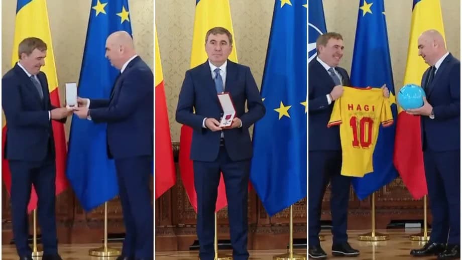 Hagi, emoționat până la lacrimi la primirea distincției Steaua României în grad de Cavaler