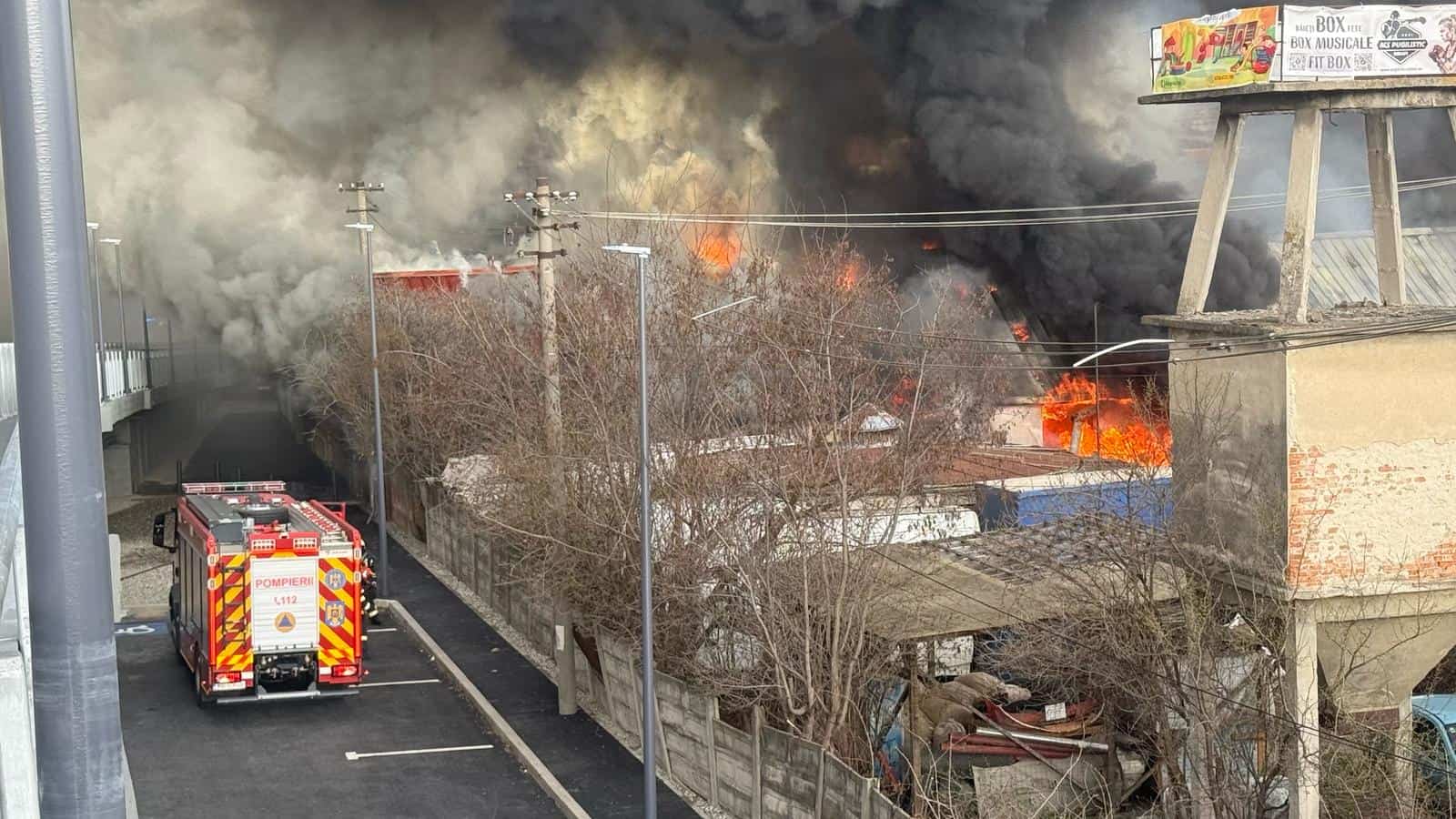 Imaginile incendiului dramatic de vineri din Sibiu