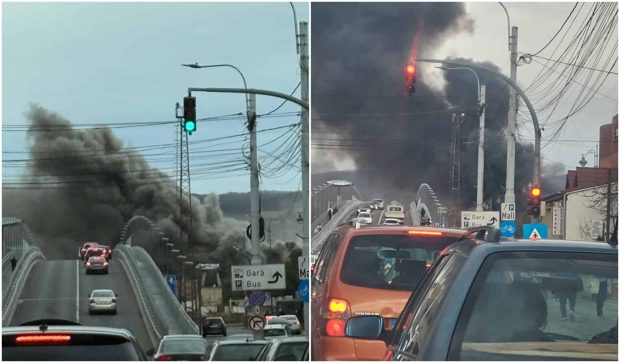 Imaginile incendiului dramatic de vineri din Sibiu