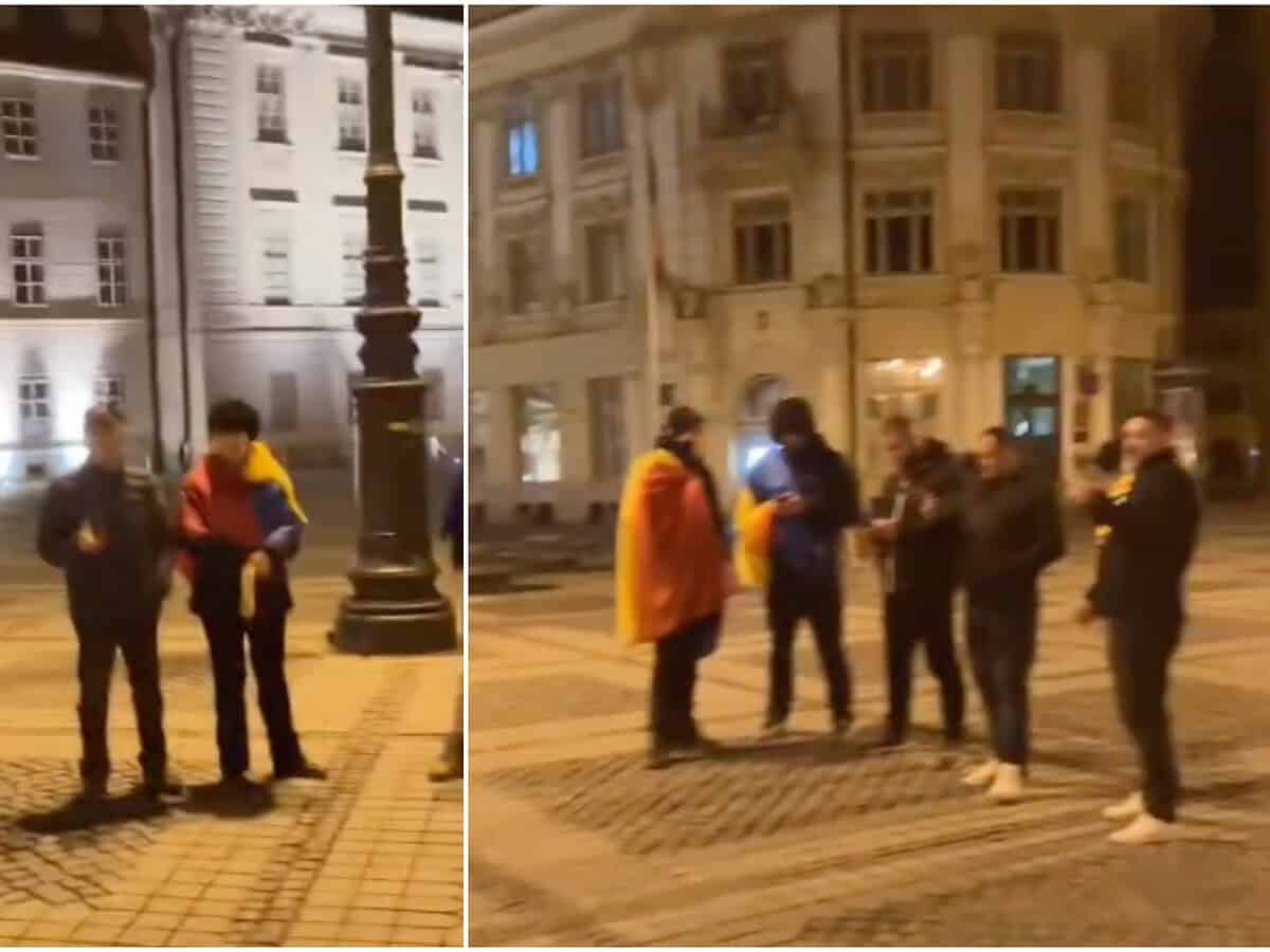 Aproape 30 de susținători ai lui Călin Georgescu protestează duminică seara în Piața Mare (video)